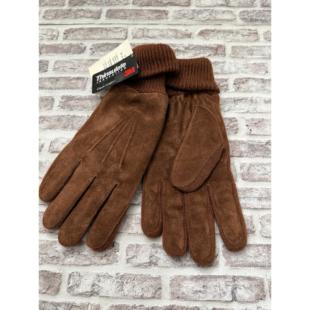 3M Thinsulate Men's Genuine Suede Leather Winter Warm Gloves Insulated NWT L/XL